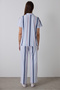 Light Blue Sanrio Cotton Striped Shirt Collar Short Sleeve Pajama Set - 6