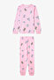 Girls' Retro Toy Pattern Cotton Long Sleeve 2-Piece Pajama Set - 2