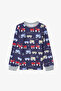 Dark Indigo Boys' Car Patterned Pajama Set - 2