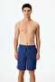 Men's Navy Blue Surfer Slogan Patterned Shorts - 2