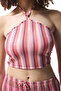 Striped Moi Halter Neck Crop Top - 5