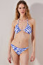 Marine Fish Reverse V Textured Multicolor Bikini Top - 4