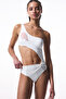 White Pearl Beaded Monokini - 5