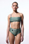 Green Beaded One Shoulder Bikini Top - 5