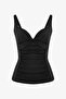 Shirred Black Bikini Top - 6