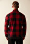 Men's Checkered Red Sweatshirt Pajama Top - 4