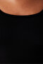 Black Seamless Square Neck Seamless Top - 4