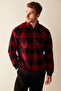 Men's Checkered Red Sweatshirt Pajama Top - 2