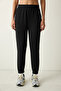 Black Silky Feel Jogger - 2