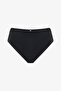 Black High Shirred Bikini Bottom - 4