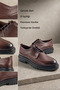 Men's Classic Lace-Up Leather Shoes Comfortable Lightweight Daily Office Use - 3