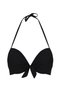 Black Basic Bow Detail Extra Padding Push-Up Bikini Top - 5