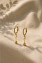 Pearl Dangle Ball Earrings - 2