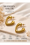 Stainless Steel Women's Earrings Tarnish Resistant Gold Color Earrings - 2