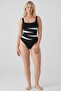 Egyptian Piece Large Size Swimsuit Black - 4