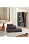 3-Piece Luxury Towel Set, 100% Cotton Jacquard Soft Absorbent Quick-Dry Bath Towel Set, Cherx, Zyon Yarn Dyed 3-Piece Towel Set Anthracite - 4