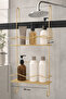 Shower Organizer with Hanging Shampoo Holder and 2 Shelves for Shower Cabin