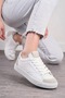 Daily White Stone Women's Sneaker Lace-Up Serrated Sole Suede Detailed Walking Sports Shoes 07 - 5