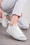 Daily White Stone Women's Sneaker Lace-Up Serrated Sole Suede Detailed Walking Sports Shoes 07 - 5