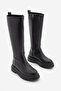 Women's Thick Tread Sole Zip-Up Casual Boots Galori Black - 5