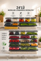 2012 24-Piece Icebox Refrigerator Organizer Suitable for Deep Freezer Pulse Storage Container Set - Anthracite