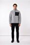 Men's Gray Comfortable Fit Full Zipper Thick Plush Welsoft Fleece Jacket with Front Pockets - 3
