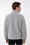 Men's Gray Comfortable Fit Full Zipper Thick Plush Welsoft Fleece Jacket with Front Pockets - 2