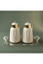 Al Saif Gallery Lamia thermos set, 1 liter, 3 pieces, tofariya, thermal glass inner shell, plastic outer shell - pearl gold - 2