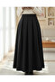Pleated zippered checkered skirt - black - 4