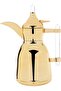 Saif Gallery Stainless Steel Shahd Dallah, 0.35 L, Transparent Handle - Gold - 2