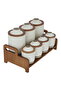 Al Saif Gallery porcelain spice box set, 7 pieces, wooden stand - beige - 3