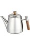 Al Saif Gallery Stainless Steel Teapot, 1 Liter - Wood Silver