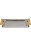 Al Saif Gallery Steel Serving Tray, 30x18.5x1 cm - Silver Gold - 2