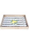 Saif Gallery wooden serving tofir, 42 cm, rectangular, lemon pattern, with handle - white - 2