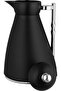 Noor Plastic Thermos, 1 Liter, Glass Inner Container, Push Button, Silver Handle - Black - 5