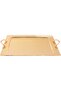 Al Saif Gallery steel tray set, 3 pieces, rectangular, engraved - gold - 3