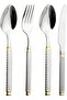 Al Saif Gallery Stainless Steel Cutlery Set, 24 Pieces - Silver Gold