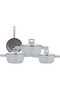 aluminum pots set with glass lid, 7 pieces - beige - 2
