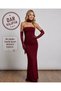 Women's Strapless Neck and Glove Tulle Detail Ruched Scuba Crepe Bodycon Maxi Long Evening Dress