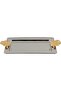 Al Saif Gallery stainless steel serving tray, 30x18.5x2 cm, rectangular, gold-silver handle