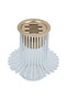 Al Saif Gallery steel incense burner, 15 x 15 x 17 cm - white and golden - 2