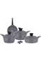 Granite Cookware Set, 7 Pieces - Grey - 2