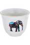 Al Saif Gallery porcelain Arabic coffee cups set, 6 pieces, elephant pattern - white - 3