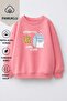 Girl's 3 Thread Fabric Cotton Cookie Printed Sweatshirt - 2