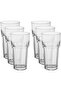 Al Saif Gallery glass water cups set, ribbed, 6 pieces - transparent