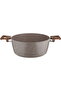 Granite Cookware Set, 9 Pieces, Wooden Handle, Glass Lid - Brown - 8