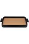 Al Saif Gallery Stainless Steel Serving Tray, 30x24x3.6 cm, Rectangular, Leather, Two Handles - Black Light Brown