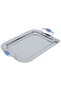 Al Saif Gallery Steel Toferia Set, 41x26x4 cm, 2 dates with blue lid, glass bowl, 4 pieces - silver - 3
