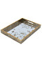 Tofaria Glass Mirror SurfaceAl Saif Gallery, 30 x 40 x 4 cm, Rectangular Floral Pattern - Beige