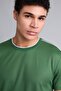 Standard Fit Crew Neck Short Sleeve Green T-Shirt I0641Ax26Sm - 4